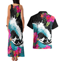 Hawaii Surfing Couples Matching Tank Maxi Dress and Hawaiian Shirt Triple Crown Rides The Waves LT7 - Wonder Print Shop