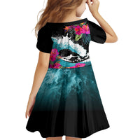 Hawaii Surfing Family Matching Off Shoulder Short Dress and Hawaiian Shirt Triple Crown Rides The Waves LT7 - Wonder Print Shop