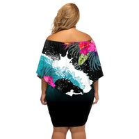 Hawaii Surfing Family Matching Off Shoulder Short Dress and Hawaiian Shirt Triple Crown Rides The Waves LT7 - Wonder Print Shop