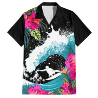 Hawaii Surfing Family Matching Puletasi Dress and Hawaiian Shirt Triple Crown Rides The Waves - Wonder Print Shop
