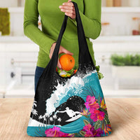 Hawaii Surfing Grocery Bag Triple Crown Rides The Waves