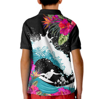 Hawaii Surfing Kid Polo Shirt Triple Crown Rides The Waves - Wonder Print Shop