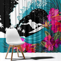 Hawaii Surfing Window Curtain Triple Crown Rides The Waves - Wonder Print Shop