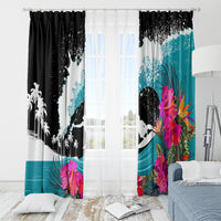 Hawaii Surfing Window Curtain Triple Crown Rides The Waves - Wonder Print Shop