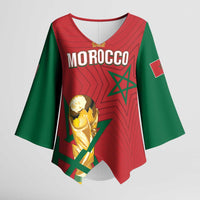 Morocco Football WC2026 Custom Kimono Sleeve Blouse Atlas Lions - Conquer The World - Wonder Print Shop