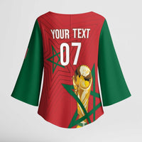 Morocco Football WC2026 Custom Kimono Sleeve Blouse Atlas Lions - Conquer The World - Wonder Print Shop