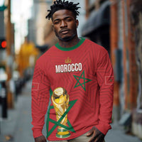 Morocco Football WC2026 Custom Long Sleeve Shirt Atlas Lions - Conquer The World - Wonder Print Shop