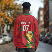 Morocco Football WC2026 Custom Long Sleeve Shirt Atlas Lions - Conquer The World - Wonder Print Shop