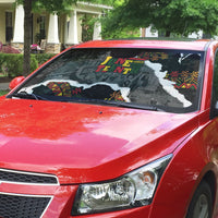 Juneteenth Freedom Day Grunge Ethnic Motif Auto Sun Shade Black History