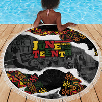 Juneteenth Freedom Day Grunge Ethnic Motif Beach Blanket Black History