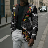 Juneteenth Freedom Day Personalized Grunge Ethnic Motif Blazer Black History
