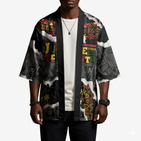 Juneteenth Freedom Day Personalized Grunge Ethnic Motif Kimono Black History