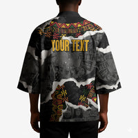 Juneteenth Freedom Day Personalized Grunge Ethnic Motif Kimono Black History