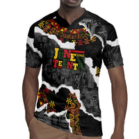 Juneteenth Freedom Day Personalized Grunge Ethnic Motif Rugby Jersey Black History