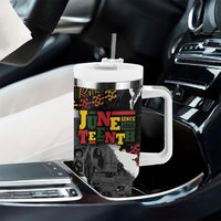 Juneteenth Freedom Day Personalized Grunge Ethnic Motif Tumbler With Handle Black History