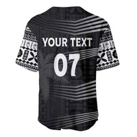 Personalised Fiji Rugby Baseball Jersey Kaiviti WC 2023 Jersey Replica - Black LT7 - Wonder Print Shop