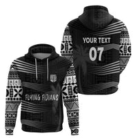 Personalised Fiji Rugby Hoodie Kaiviti WC 2023 Jersey Replica - Black - Wonder Print Shop