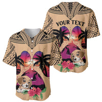 Personalised Polynesian Baseball Jersey Dog Lover With Beagle - Sunset At The Beach LT7 - Wonder Print Shop