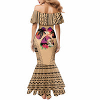 Personalised Polynesian Mermaid Dress Dog Lover With Beagle - Sunset At The Beach - Wonder Print Shop
