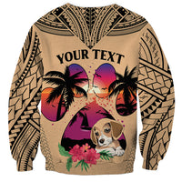 Personalised Polynesian Sweatshirt Dog Lover With Beagle - Sunset At The Beach - Wonder Print Shop