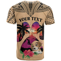 Personalised Polynesian T Shirt Dog Lover With Beagle - Sunset At The Beach - Wonder Print Shop