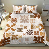 Vintage Hawaii Bedding Set Hawaiian Quilt Kapa Mismatch Beige LT7 - Wonder Print Shop
