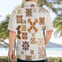 Vintage Hawaii Hawaiian Shirt Hawaiian Quilt Kapa Mismatch Beige - Wonder Print Shop