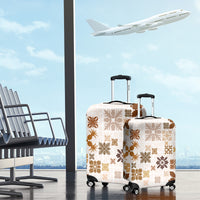 Vintage Hawaii Luggage Cover Hawaiian Quilt Kapa Mismatch Beige - Wonder Print Shop