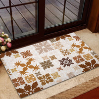 Vintage Hawaii Rubber Doormat Hawaiian Quilt Kapa Mismatch Beige - Wonder Print Shop