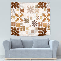 Vintage Hawaii Tapestry Hawaiian Quilt Kapa Mismatch Beige - Wonder Print Shop