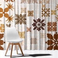 Vintage Hawaii Window Curtain Hawaiian Quilt Kapa Mismatch Beige - Wonder Print Shop