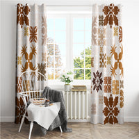 Vintage Hawaii Window Curtain Hawaiian Quilt Kapa Mismatch Beige - Wonder Print Shop