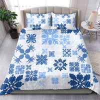 Vintage Hawaii Bedding Set Hawaiian Quilt Kapa Mismatch Blue LT7 - Wonder Print Shop