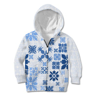 Vintage Hawaii Kid Hoodie Hawaiian Quilt Kapa Mismatch Blue - Wonder Print Shop