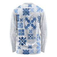 Vintage Hawaii Long Sleeve Shirt Hawaiian Quilt Kapa Mismatch Blue - Wonder Print Shop