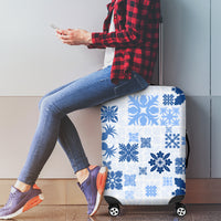 Vintage Hawaii Luggage Cover Hawaiian Quilt Kapa Mismatch Blue - Wonder Print Shop