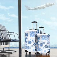 Vintage Hawaii Luggage Cover Hawaiian Quilt Kapa Mismatch Blue - Wonder Print Shop