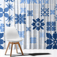 Vintage Hawaii Window Curtain Hawaiian Quilt Kapa Mismatch Blue - Wonder Print Shop