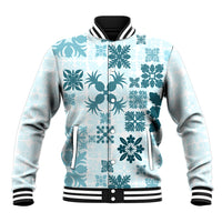 Vintage Hawaii Baseball Jacket Hawaiian Quilt Kapa Mismatch Teal LT7 - Wonder Print Shop