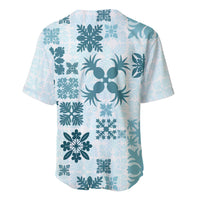 Vintage Hawaii Baseball Jersey Hawaiian Quilt Kapa Mismatch Teal LT7 - Wonder Print Shop