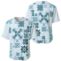 Vintage Hawaii Baseball Jersey Hawaiian Quilt Kapa Mismatch Teal LT7 - Wonder Print Shop