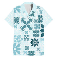 Vintage Hawaii Family Matching Mermaid Dress and Hawaiian Shirt Hawaiian Quilt Kapa Mismatch Teal LT7 - Wonder Print Shop