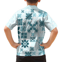 Vintage Hawaii Kid Hawaiian Shirt Hawaiian Quilt Kapa Mismatch Teal - Wonder Print Shop