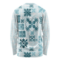 Vintage Hawaii Long Sleeve Shirt Hawaiian Quilt Kapa Mismatch Teal - Wonder Print Shop