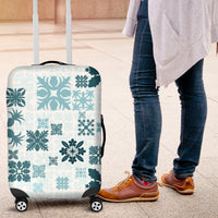 Vintage Hawaii Luggage Cover Hawaiian Quilt Kapa Mismatch Teal - Wonder Print Shop