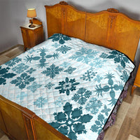 Vintage Hawaii Quilt Hawaiian Quilt Kapa Mismatch Teal - Wonder Print Shop