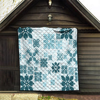 Vintage Hawaii Quilt Hawaiian Quilt Kapa Mismatch Teal - Wonder Print Shop