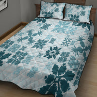 Vintage Hawaii Quilt Bed Set Hawaiian Quilt Kapa Mismatch Teal - Wonder Print Shop