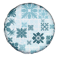 Vintage Hawaii Spare Tire Cover Hawaiian Quilt Kapa Mismatch Teal - Wonder Print Shop