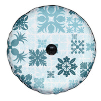 Vintage Hawaii Spare Tire Cover Hawaiian Quilt Kapa Mismatch Teal - Wonder Print Shop